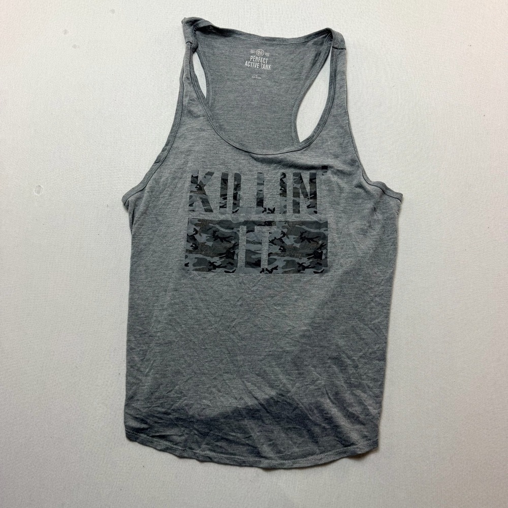 SO Perfect Active Tank Women Extra Large Gray Excellent Killin It Camo Graphic
